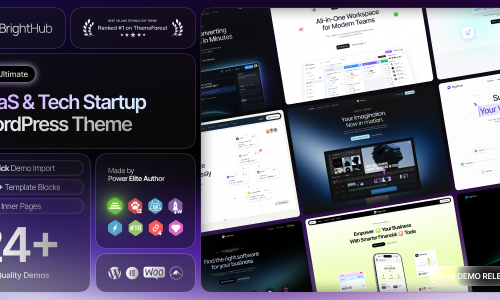 BrightHub - SaaS & Tech Startup WordPress Theme